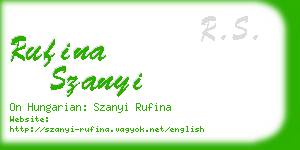 rufina szanyi business card